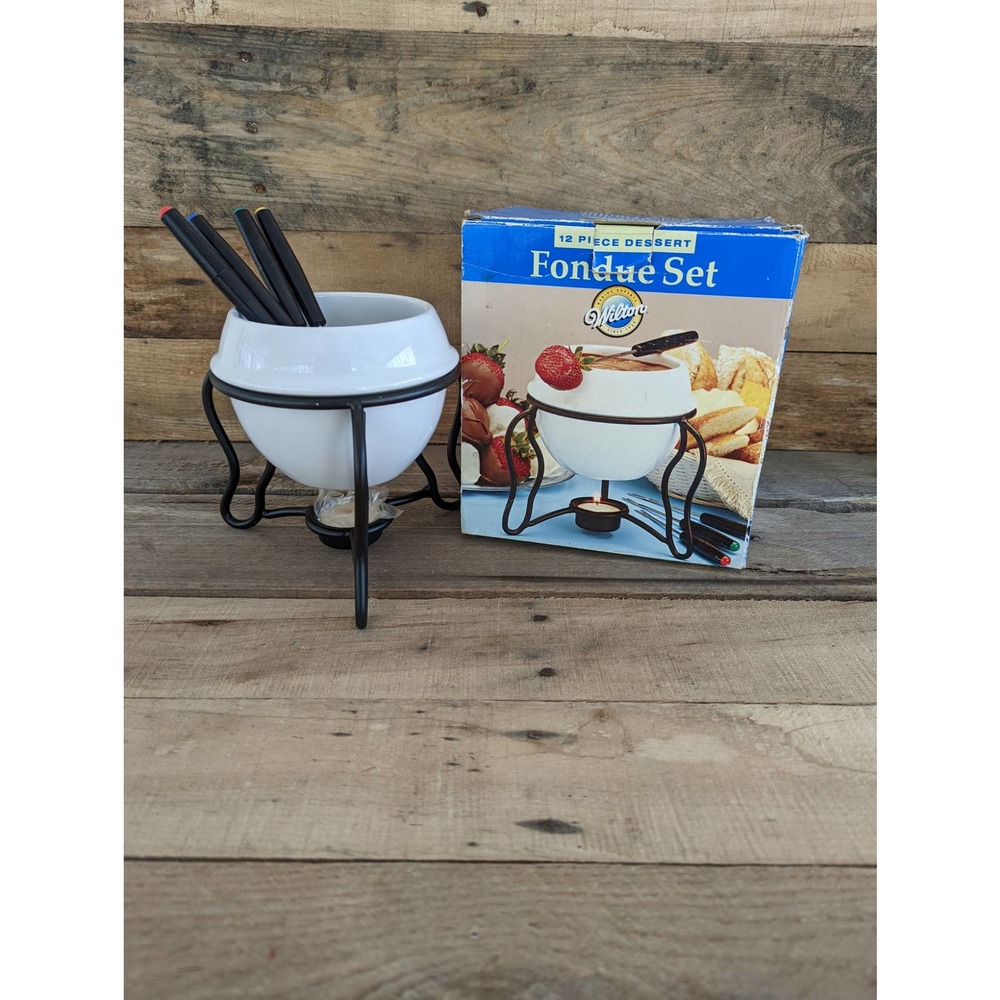 Vintage 2004 Wilton 12-Piece Dessert Fondue Set / Never Used / Original Box